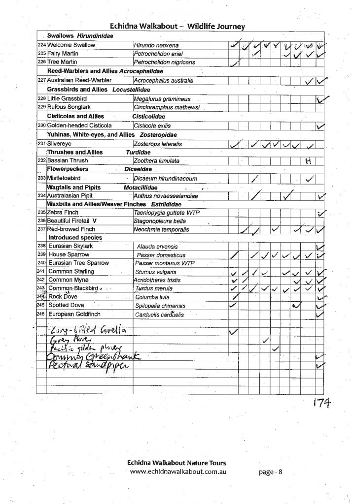 List of animals seen East Gippsland